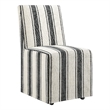 Maklaine Striped Slipcovered Dining Side Chair in Black Stripe