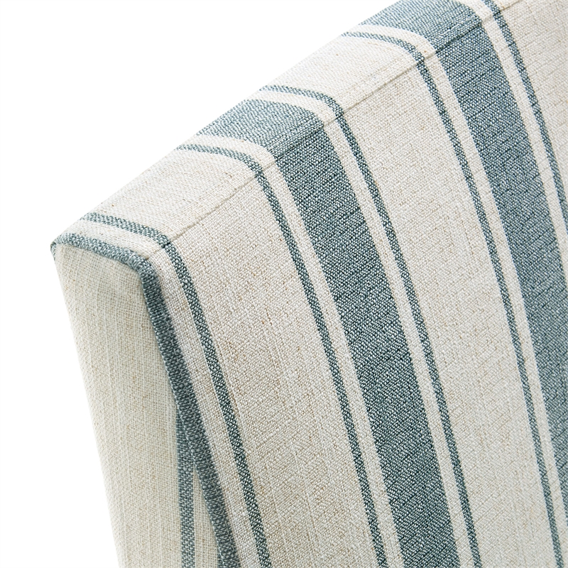 Maklaine Striped Slipcovered Dining Side Chair in Blue Stripe