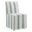 Maklaine Striped Slipcovered Dining Side Chair in Blue Stripe