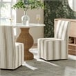 Maklaine Striped Slipcovered Dining Side Chair in Tan Stripe