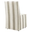Maklaine Striped Slipcovered Dining Side Chair in Tan Stripe