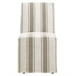 Maklaine Striped Slipcovered Dining Side Chair in Tan Stripe