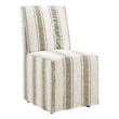 Maklaine Striped Slipcovered Dining Side Chair in Tan Stripe