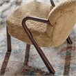 Maklaine Contemporary Faux Shearling Accent Armchair in Sand