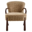 Maklaine Contemporary Faux Shearling Accent Armchair in Sand