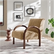 Maklaine Contemporary Faux Shearling Accent Armchair in Sand
