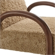 Maklaine Contemporary Faux Shearling Accent Armchair in Sand