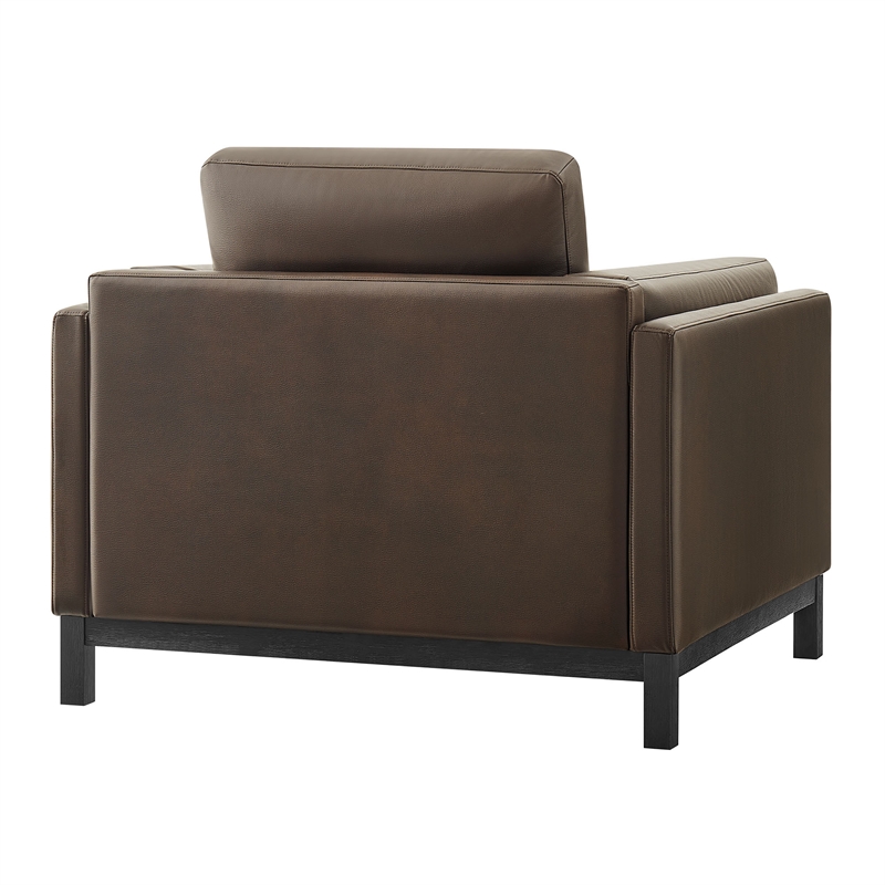 Maklaine Modern / Contemporary Vegan Leather Armchair in Brown