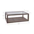 Maklaine Farmhouse Solid Wood Cocktail Table with Natural Cane Shelf