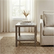 Maklaine Farmhouse Solid Wood End Table with Natural Cane Shelf