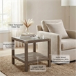 Maklaine Farmhouse Solid Wood End Table with Natural Cane Shelf