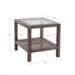 Maklaine Farmhouse Solid Wood End Table with Natural Cane Shelf