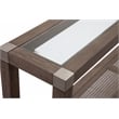 Maklaine Coastal Console Table in Natural Wire Brushed Mango Wood