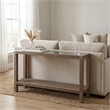 Maklaine Coastal Console Table in Natural Wire Brushed Mango Wood