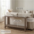 Maklaine Coastal Console Table in Natural Wire Brushed Mango Wood