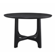 Maklaine Modern Round Tabletop Dining Table in Matte Black Wood