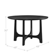Maklaine Modern Round Tabletop Dining Table in Matte Black Wood
