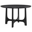 Maklaine Modern Round Tabletop Dining Table in Matte Black Wood