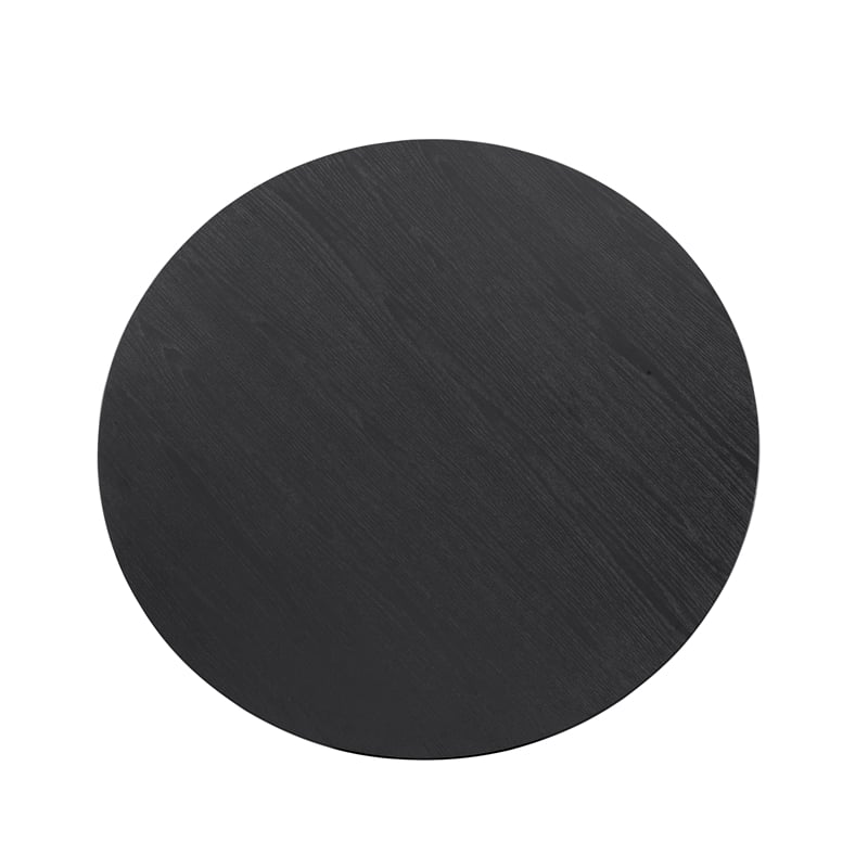 Maklaine Modern Round Tabletop Dining Table in Matte Black Wood