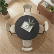 Maklaine Modern Round Tabletop Dining Table in Matte Black Wood
