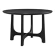 Maklaine Modern Round Tabletop Dining Table in Matte Black Wood