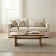Maklaine Contemporary Accent Solid Pine Wood Coffee Table in Brown
