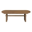 Maklaine Contemporary Accent Solid Pine Wood Coffee Table in Brown