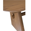 Maklaine Contemporary Accent Solid Pine Wood Coffee Table in Brown