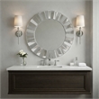 Maklaine Contemporary Wall Mirror With Bevel Glass Frame in Clear