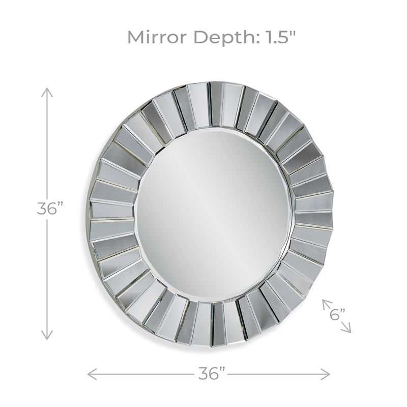 Maklaine Contemporary Wall Mirror With Bevel Glass Frame in Clear