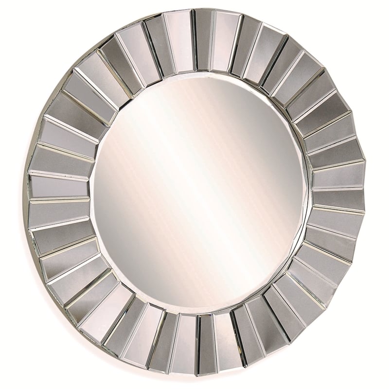 Maklaine Contemporary Wall Mirror With Bevel Glass Frame in Clear