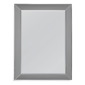 Maklaine Traditional Rectangular Smoked Glass Frame Wall Mirror