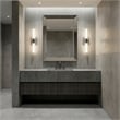 Maklaine Traditional Rectangular Smoked Glass Frame Wall Mirror
