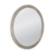 Maklaine Contemporary Round Antique Silver Resin Wall Mirror