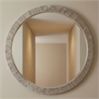 Maklaine Contemporary Round Antique Silver Resin Wall Mirror