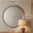 Maklaine Contemporary Round Antique Silver Resin Wall Mirror