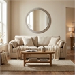 Maklaine Contemporary Round Antique Silver Resin Wall Mirror