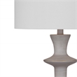 Maklaine Contemporary Table Lamp With Drum Shade in Gray Resin