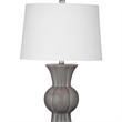 Maklaine Traditional Grey Ceramic Table Lamp With Tapered Drum Shade