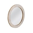 Maklaine Coastal Hand-built Round Carved Wood Frame Wall Mirror