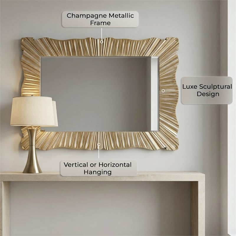 Maklaine Decorative Wall Mirror With Silver And Gold Accents Frame