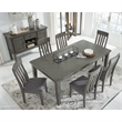 Maklaine Set of 8 Gray Wood Dining Extension Table & Server & Side Chairs