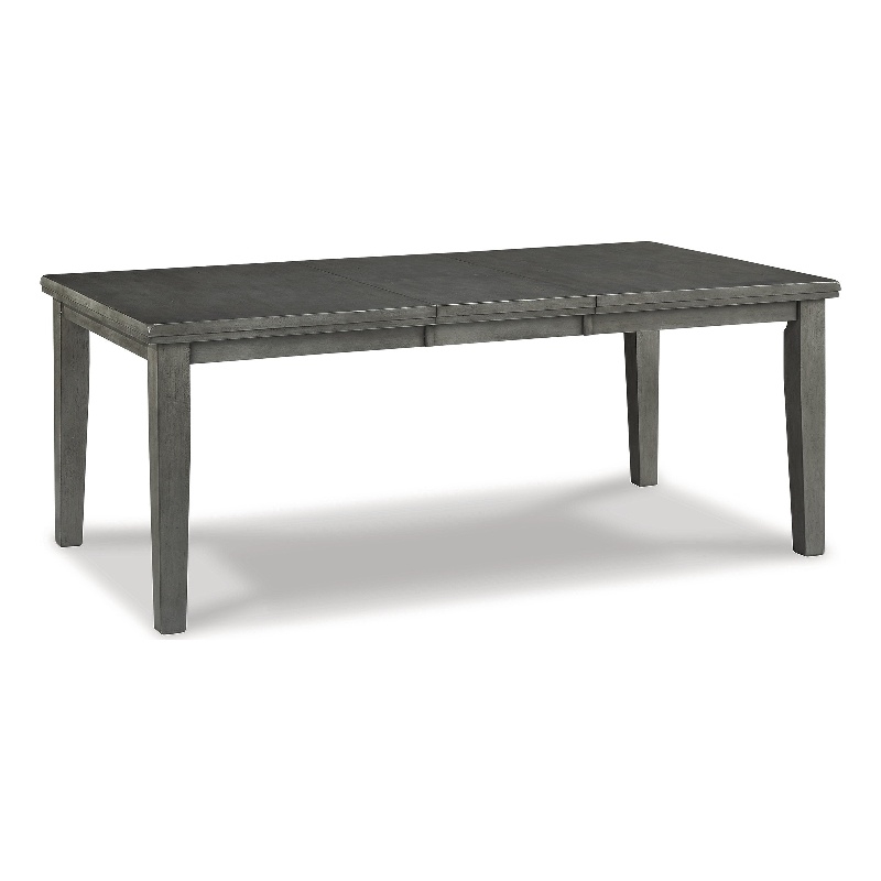 Maklaine Set of 8 Gray Wood Dining Extension Table & Server & Side Chairs