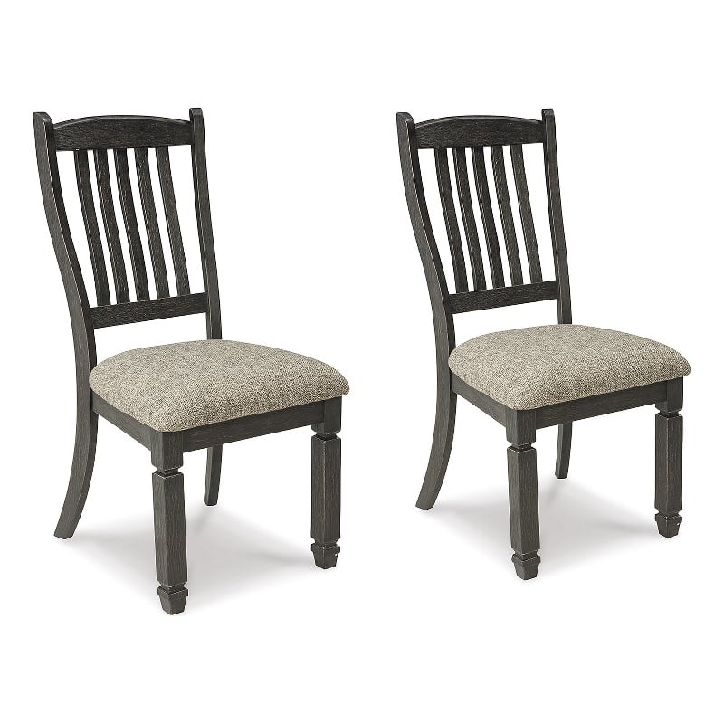 Maklaine Set of 6 Gray Wood Dining Extension Table & Server & Side Chairs