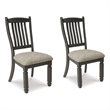 Maklaine Set of 6 Gray Wood Dining Extension Table & Server & Side Chairs