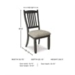 Maklaine Set of 6 Gray Wood Dining Extension Table & Server & Side Chairs