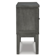 Maklaine Set of 6 Gray Wood Dining Extension Table & Server & Side Chairs