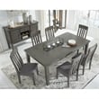 Maklaine Set of 6 Gray Wood Dining Extension Table & Server & Side Chairs