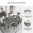 Maklaine Set of 6 Gray Wood Dining Extension Table & Server & Side Chairs