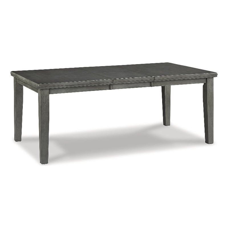 Maklaine Set of 6 Gray Wood Dining Extension Table & Server & Side Chairs